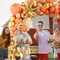 127pcs Gold and Orange Balloon Garland Arch Kit – Metallic Gold, Pastel Orange & Gold Confetti Balloons – 18/12/10/5 Inch Balloon Set for Birthday, Baby Shower, Fall Autumn Party & Graduation Decor